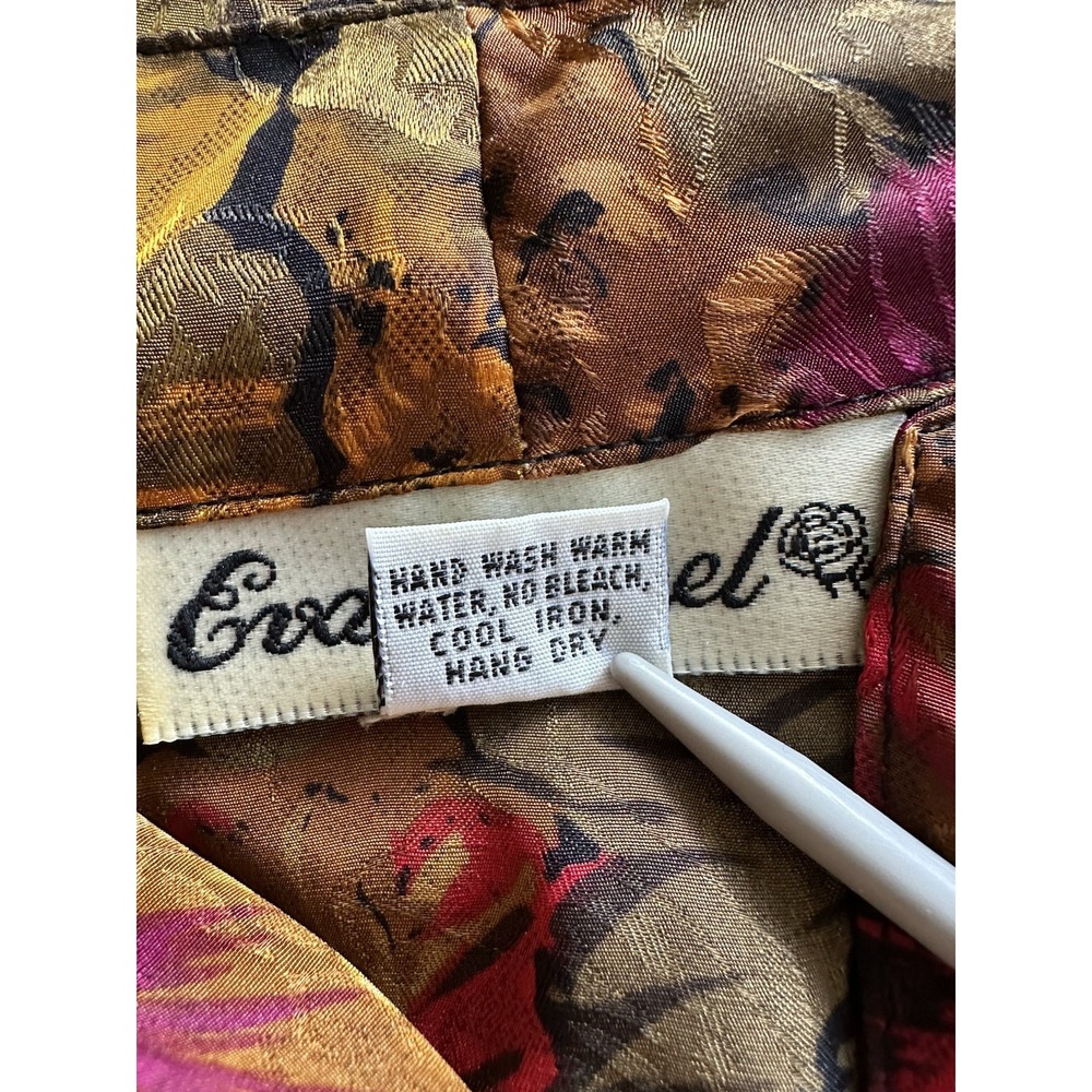 VTG Chic Top Office Secretary Eva Laurel Floral Blouse Career Sz 6 - Picture 10 of 16